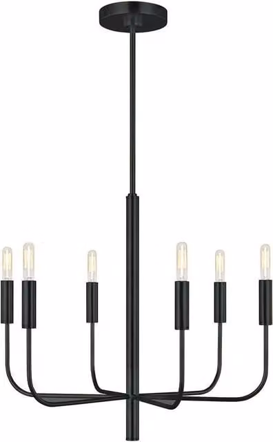 Netlighting Brianna 6 Light Modern Ceiling Chandelier in Black