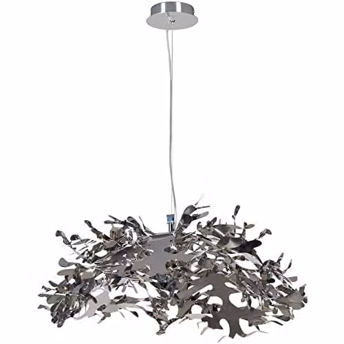 Netlighting Coral Ribbon Pendant Ceiling Light in Silver Stainless Steel with Multicolour RGB Lighting