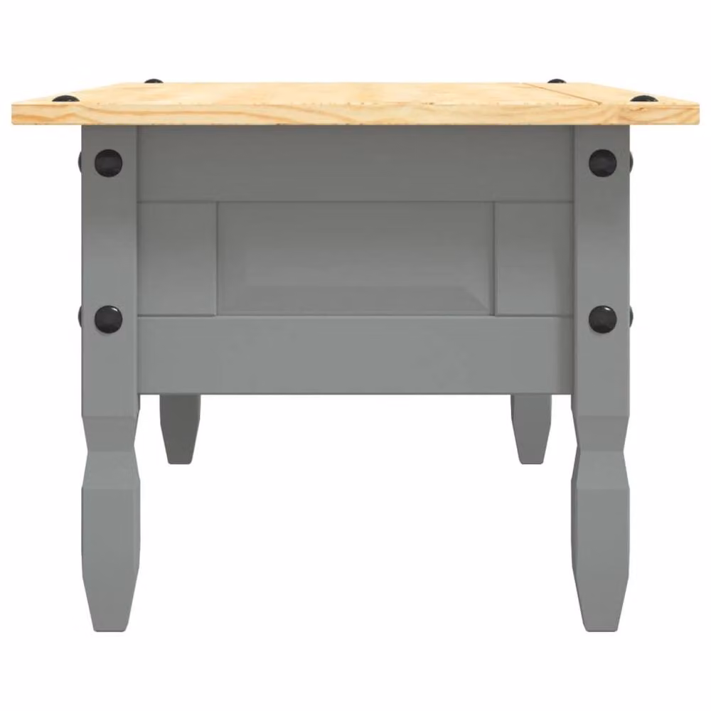 Berkfield Home Corona Range Mexican Pine Decorative Coffee Table, Grey, W: 100 cm, D: 55 cm, H: 45 cm – 3
