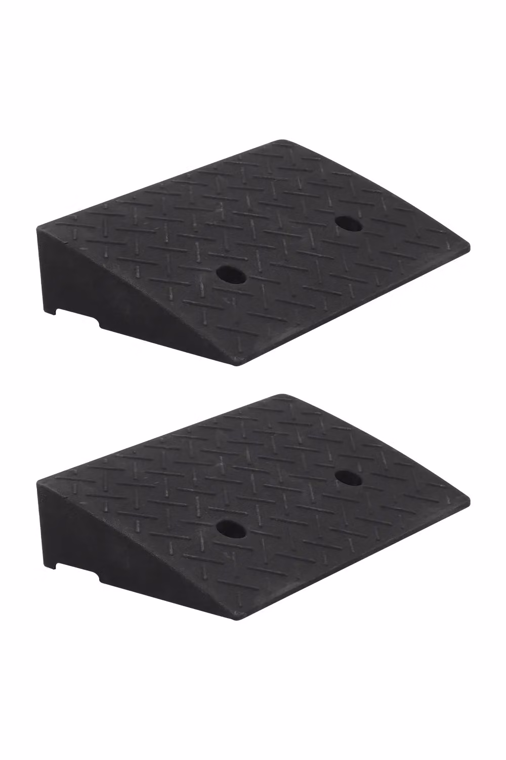 Living and Home 2 Pack Black Portable Rubber Kerb Ramps, Height: 11 cm – 5