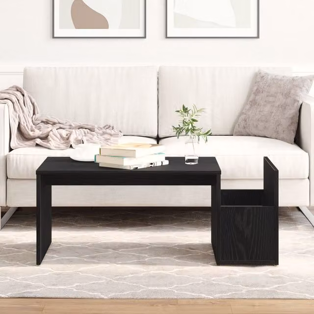 Berkfield Home Black Oak Coffee Table, W/D/H: 90 x 45 x 35 cm