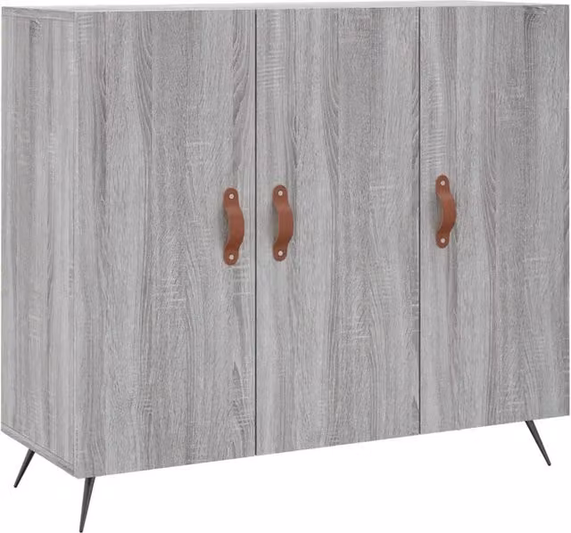 Berkfield Home Grey Sonoma Sideboard W: 90 cm, D: 34 cm, H: 80 cm
