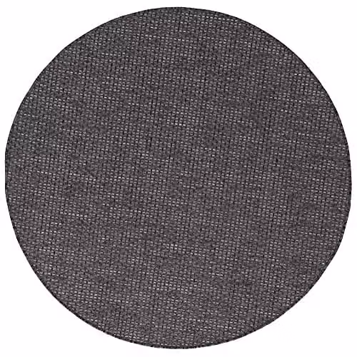 THE RUGS Dark Grey Round Indoor and Outdoor Rug, Diameter: 160 cm