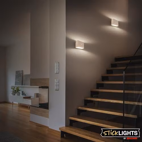 Briloner Rechargeable LED Wall Light with Motion Sensor and Up & Down Lighting, Beige, W/D/H: 16 x 9.5 x 6.5 cm – 3