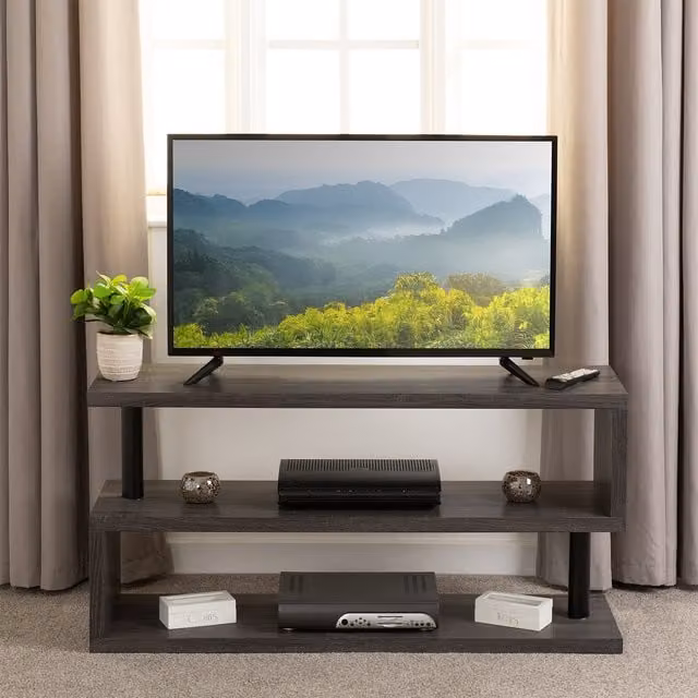 Seconique Modern Black Wood Grain Living Room Furniture