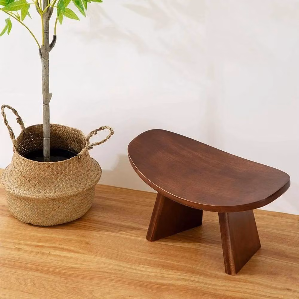 FORGEVIO Walnut Wood Ergonomic Meditation Kneeling Bench in Brown – 3