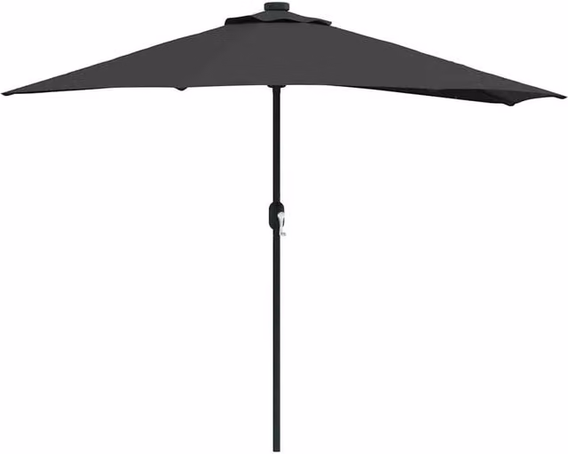 Berkfield Home Black Garden Parasol with Aluminium Frame and Polyester Fabric, Diameter: 280 cm – 1