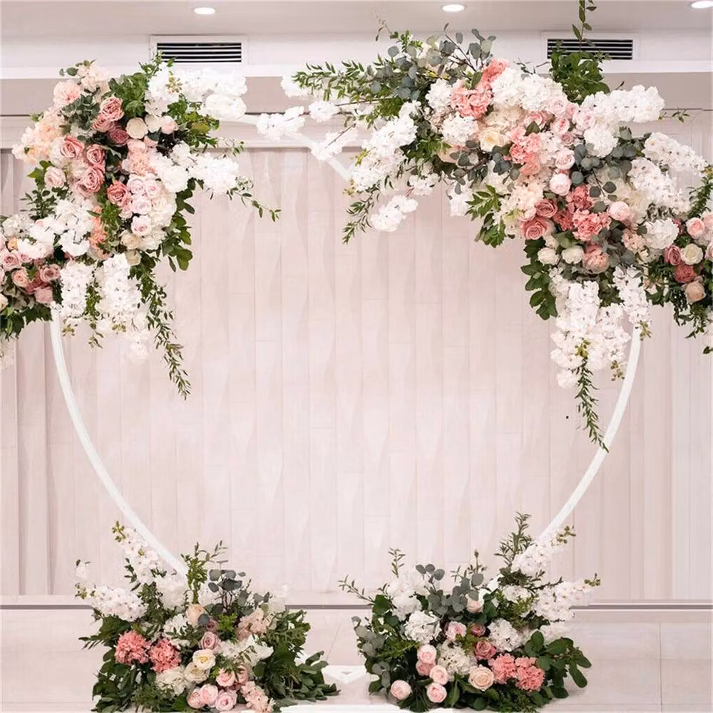 NESTLUNE Heavy Duty Wedding Arch Party Backdrop Stand, White, W: 100 cm, D: 15 cm, H: 2.2 m – 2