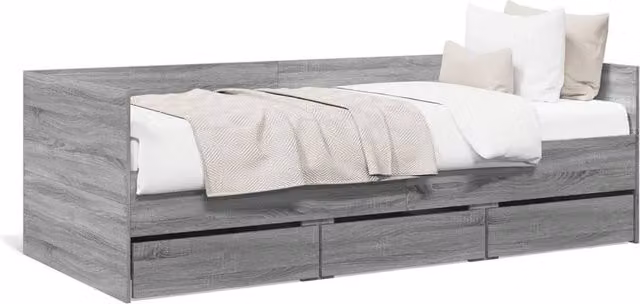Berkfield Home Grey Sonoma Single Daybed with Drawers, W/D/H: 90 x 190 cm – 1