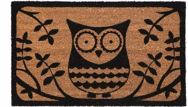 Orsina Coir Owl Doormat in Brown and Beige – 1