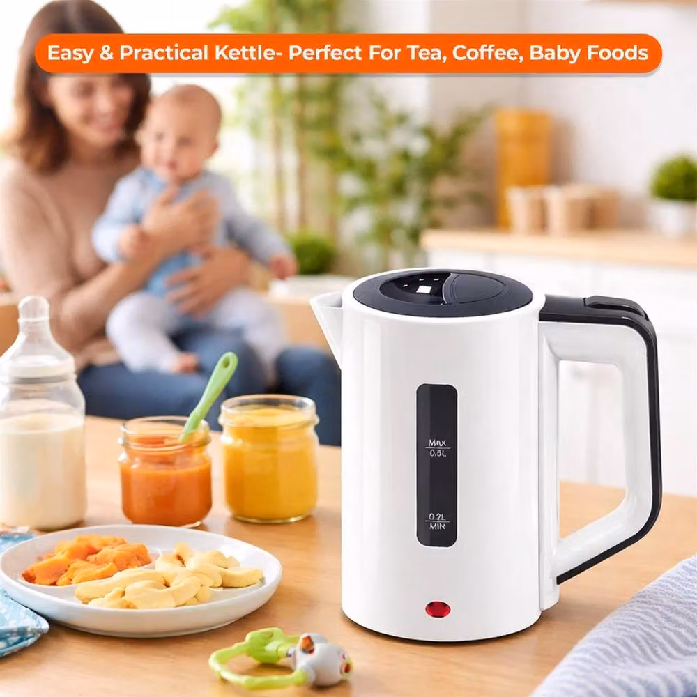 Havendro White Compact Dual Voltage Travel Kettle, 0.5 l – 2