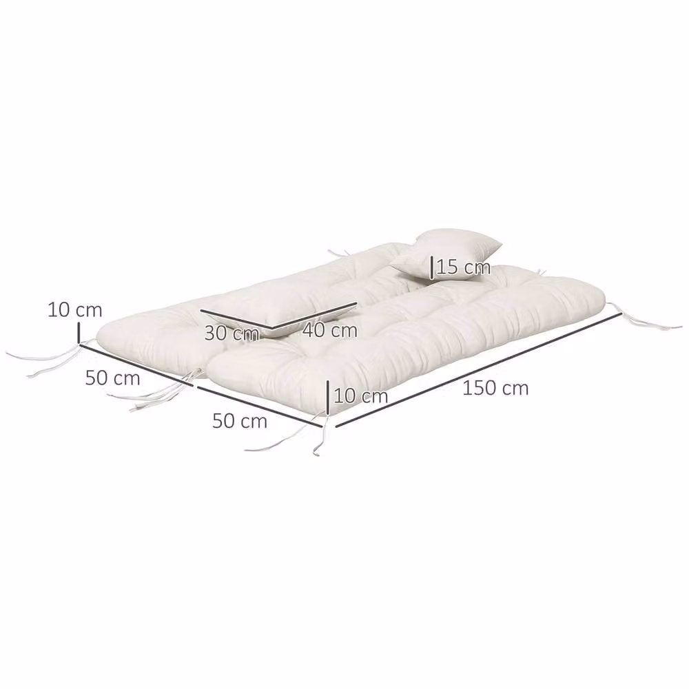EONLION White Outdoor Back and Seat Foam Cushion, 100 cm – 2