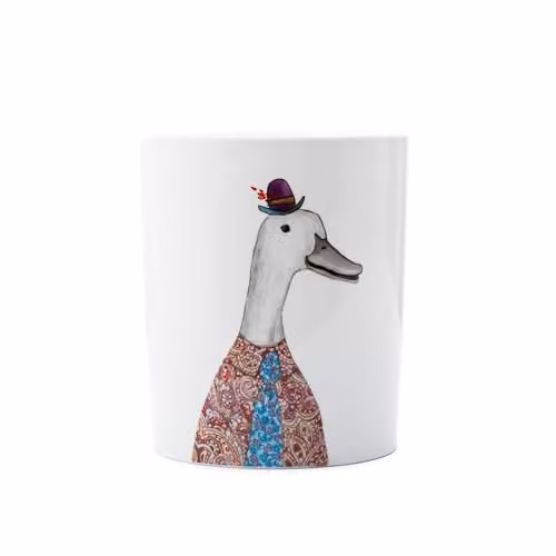 Mikasa Tipperleyhill Decorative Ceramic Utensil Pot, White and Multicolour, W: 14 cm, D: 17 cm, H: 14 cm