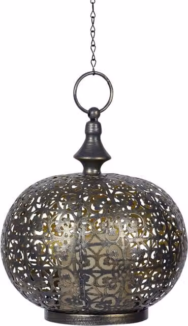 Luxform Tarsus USB Rechargeable LED Oriental Metal Light in Bronze with Warm White Glow