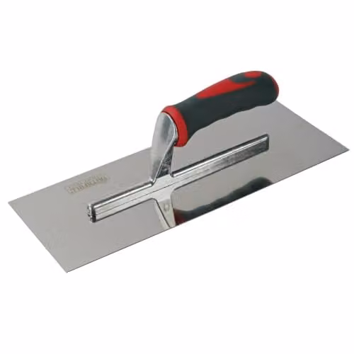 Faithfull Stainless Steel Plasterers Finishing Trowel with Soft Grip Handle in Grey and Silver, W: 33 cm x H: 12.5 cm