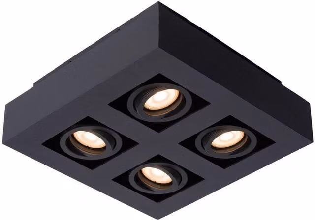 Lucide Modern Square LED Ceiling Spotlight in Black