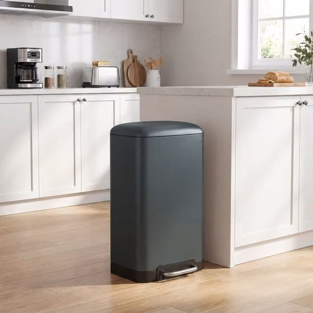 SONGMICS 30L Soft Close Steel Pedal Bin, Grey, H: 61.5 x W: 32.5 x D: 34.5 cm