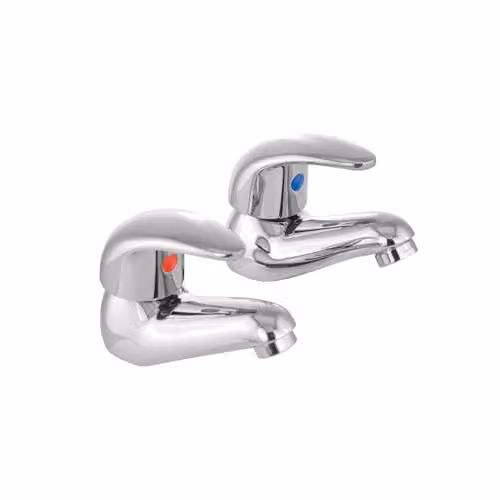 Nes Home Two-Handle Hot and Cold Basin Tap Set in Chrome