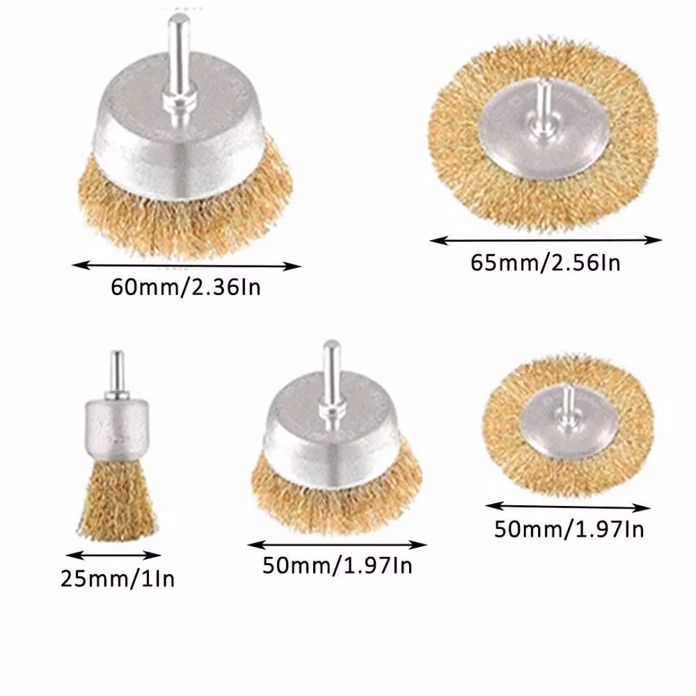 Havendro 27 Piece Steel Wire Brush Set Rotary Drill Attachments in Beige – 2