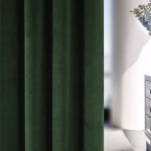 Enhanced Living Green Velvet Blackout Thermal Eyelet Curtains, W: 168 cm, H: 229 cm – 3