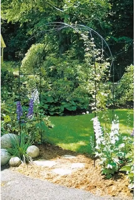 Poppyforge Oregon Arch Hardstanding Garden Archway in Black, W: 152 cm, H: 239 cm, L: 53 cm – 1