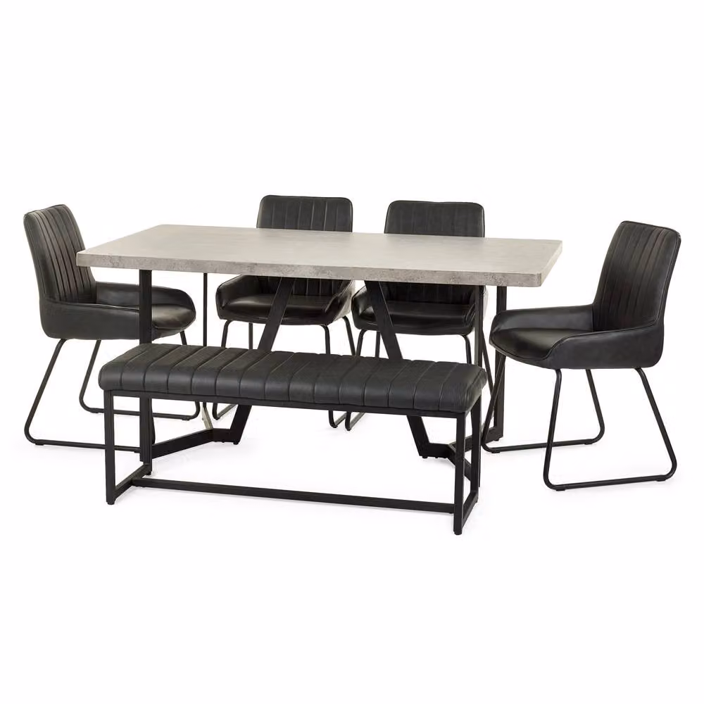 Cheshire Premium Stratton 160cm Rectangular Dining Table in Grey Concrete Effect – 4