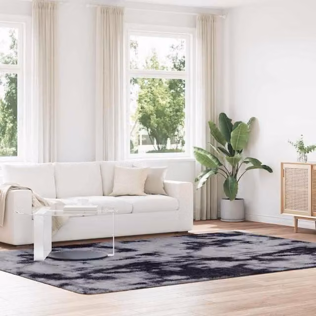 Berkfield Home NAVARRA Shaggy High Pile Rug, Grey, W: 240 cm, D: 340 cm – 1