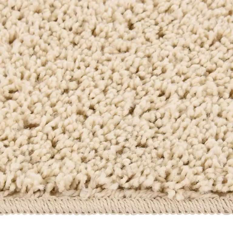 Berkfield Home Shaggy Round Rug in Beige, Diameter: 100 cm