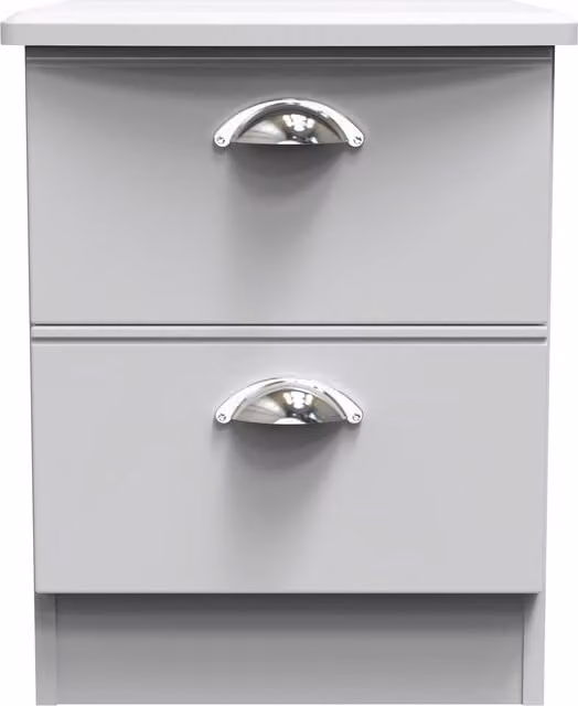 Albert 2 Drawer Bedside Cabinet in Grey