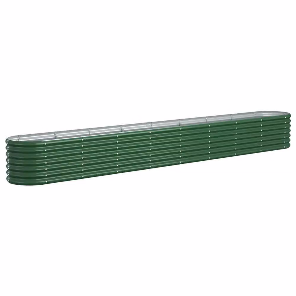 Berkfield Home Garden Raised Bed in Green Powder-coated Steel, W/D/H: 332 x 40 x 36 cm – 3