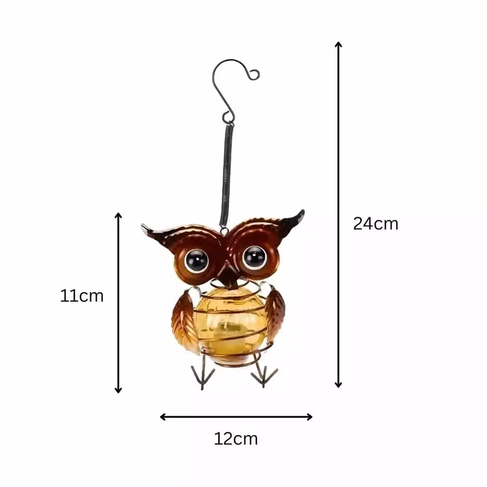 Marco Paul Solar Hanging Owl Garden Ornament in Multicolour – 2