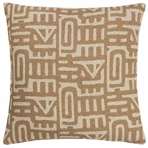 Riva Home Samos Square Polyester Filled Cushion, Brown, W/D/H: 60 x 60 x 60 cm