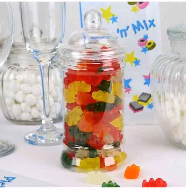 KDMD Teddy Bears Candy Jar 2 Pack, Multicolour Glass