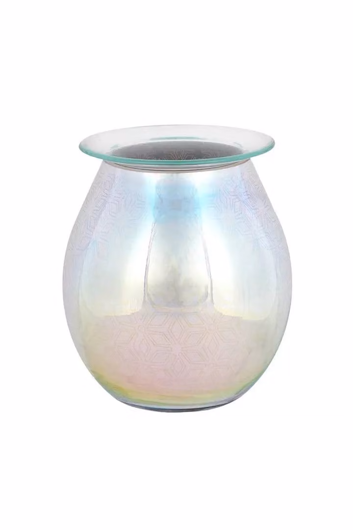 KDMD 3D Geometric Flower Light Up Electric Oil Burner in Silver and Multicolour