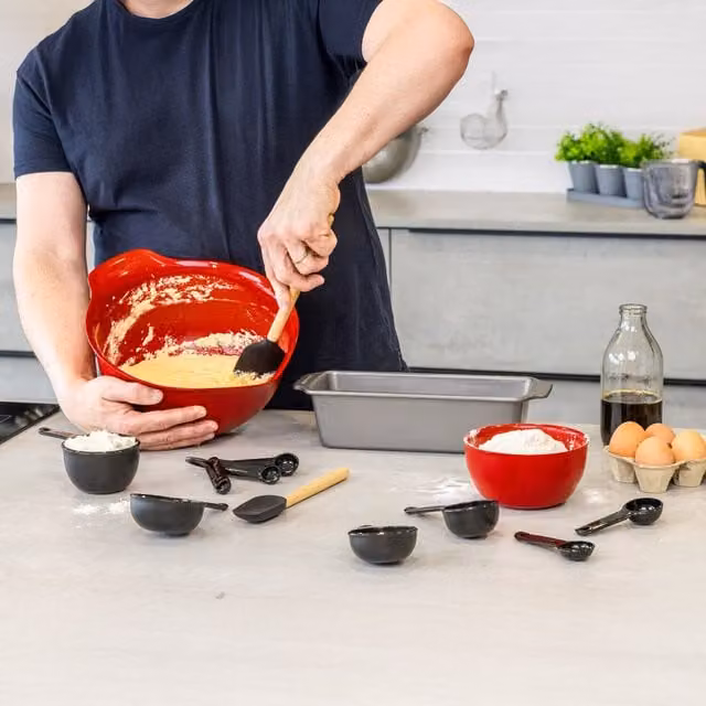 KitchenAid 11pc Silicone and Bamboo Utensil Set in Black