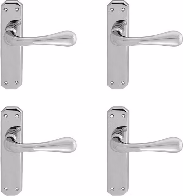 Loops 4x Pair Heavy Duty Handle on Angular Latch Backplate, Polished Chrome, W: 18 cm, H: 4 cm