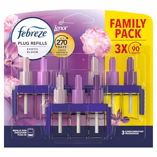 Febreze 3Volution Air Freshener Plug-in Refill Exotic Bloom Purple 3 x 20 ml