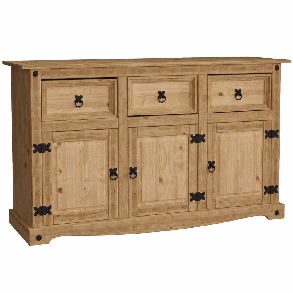 HD Designs Vida Designs Corona Rustic Brown 3 Door 3 Drawer Sideboard – 2