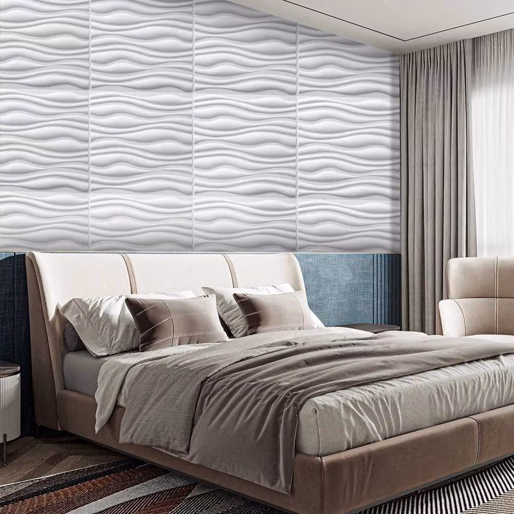 SPETLEK Wave 24x 3D Decorative Wall and Ceiling Tiles in White PVC – 3