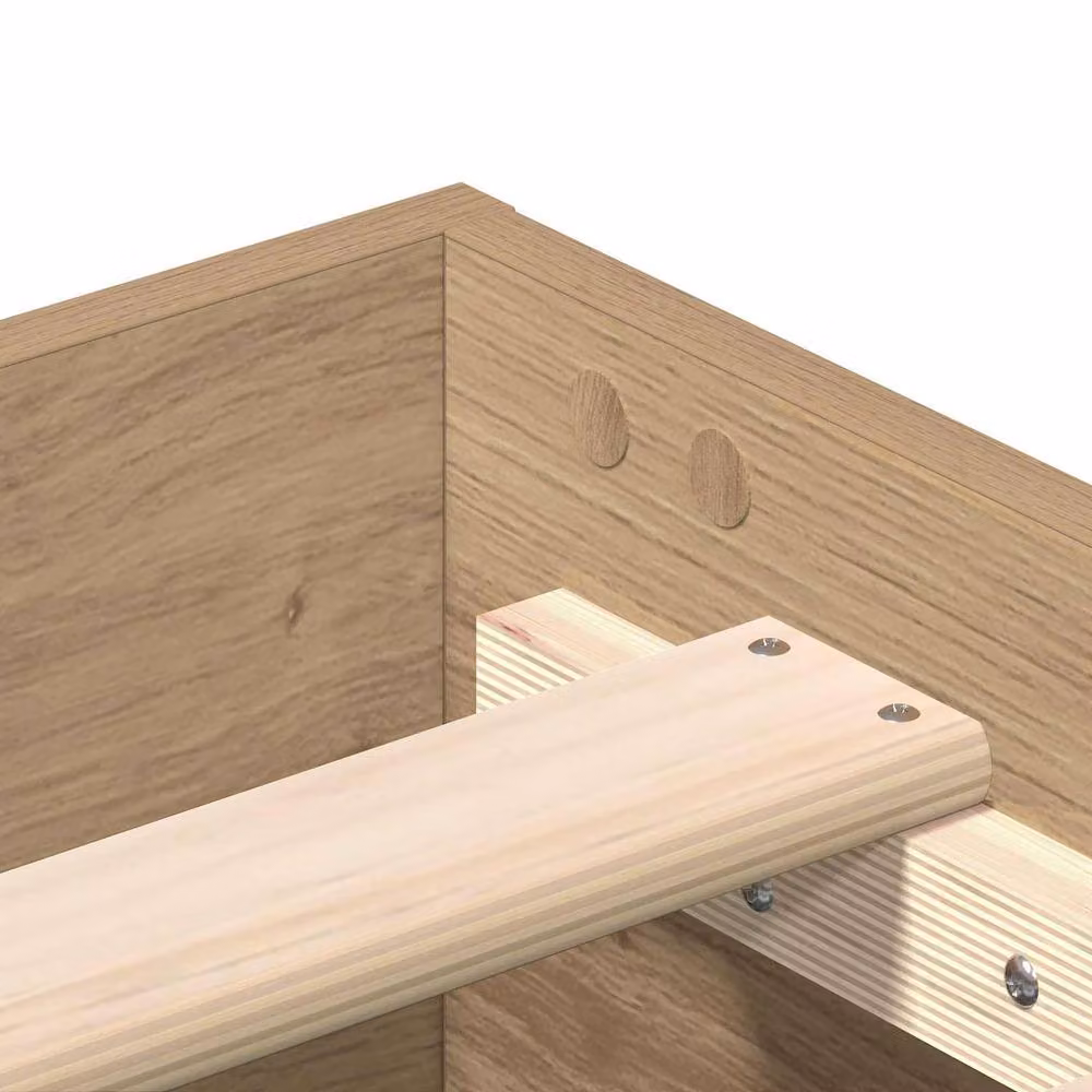 Berkfield Home Artisan Oak Bed Frame in Brown, Engineered Wood, W: 80 cm, L: 200 cm – 3