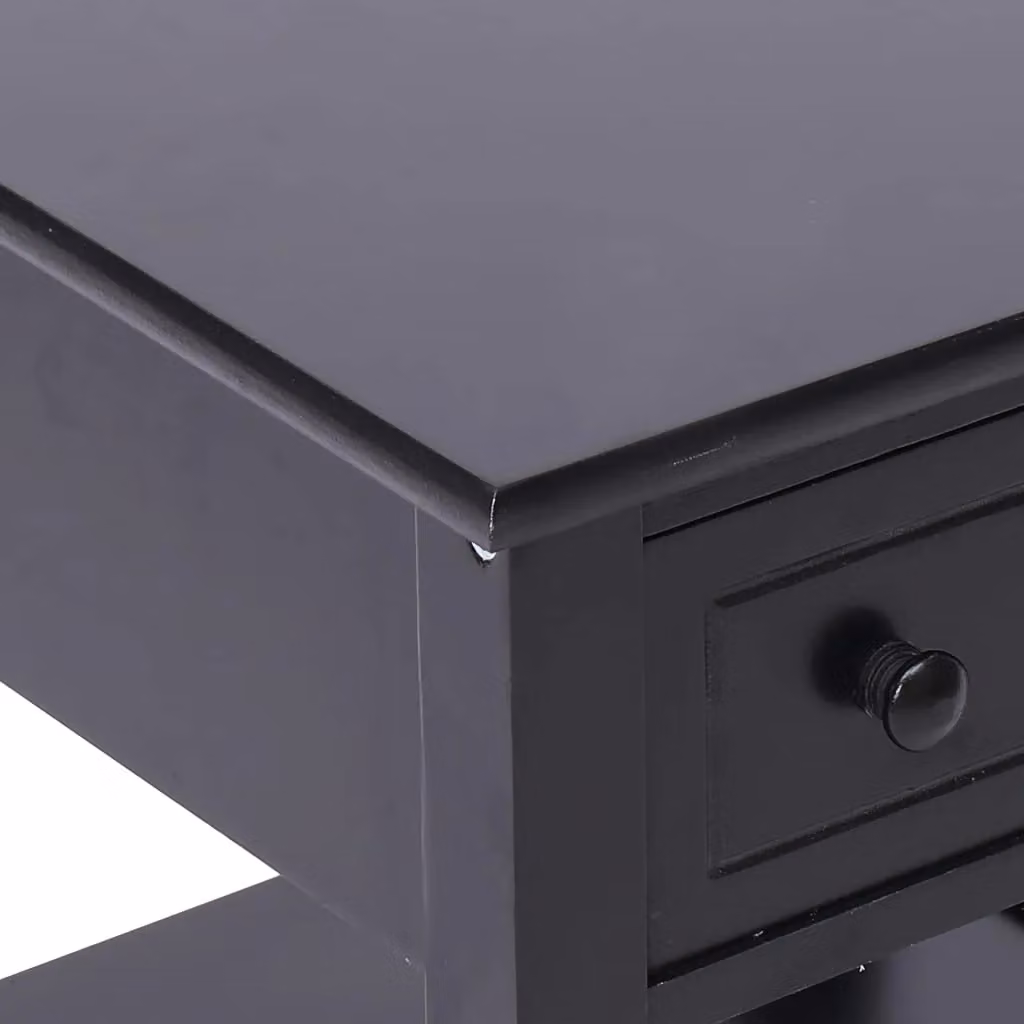 Berkfield Home Black Paulownia Wood Side Table W/D/H: 40 x 40 x 40 cm – 5