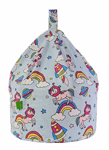 BeanLazy Cotton Space Unicorn Pastel Rainbow Bean Bag for Children, Multicolour