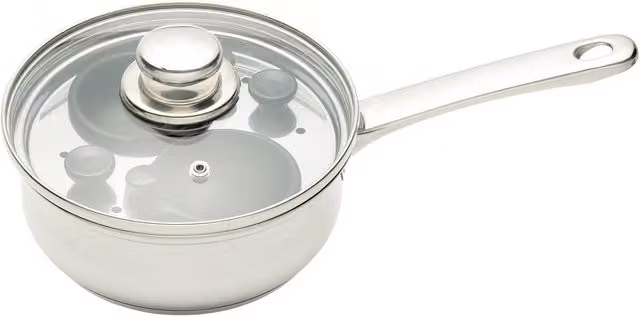 KitchenCraft Stainless Steel Two Hole Egg Poacher, 16cm, Grey