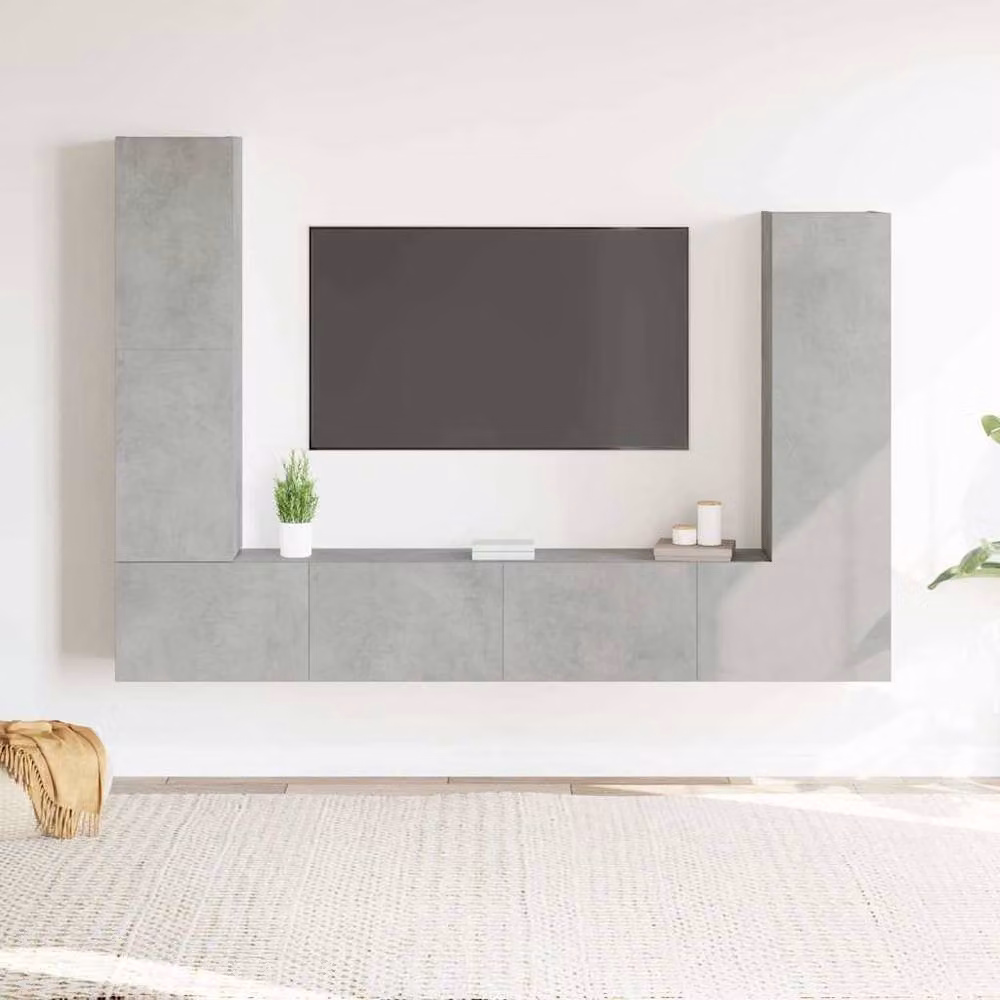 Berkfield Home Classic 4 Piece TV Cabinet Set in Grey MDF – 2