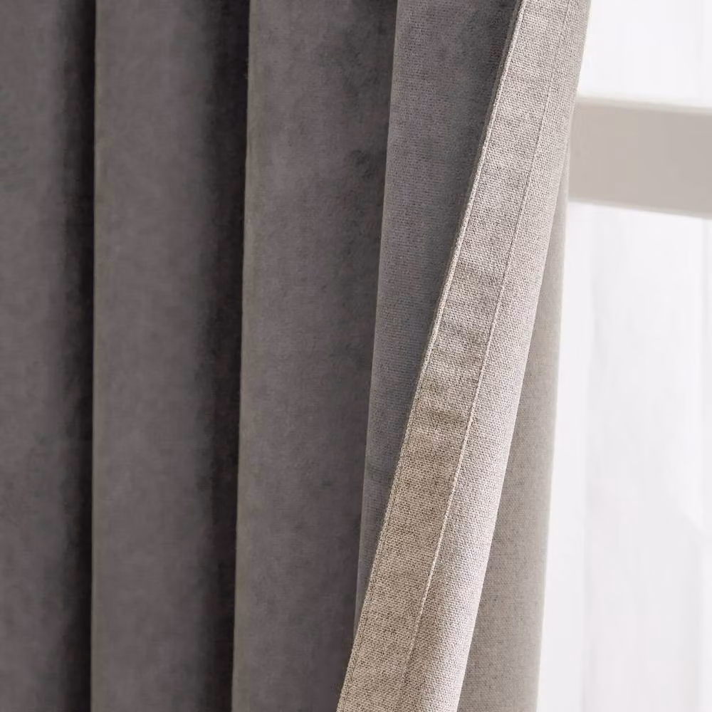 Furn Verso Blackout Eyelet Curtain Pair in Anthracite Grey, Width: 117 cm, Height: 183 cm – 3