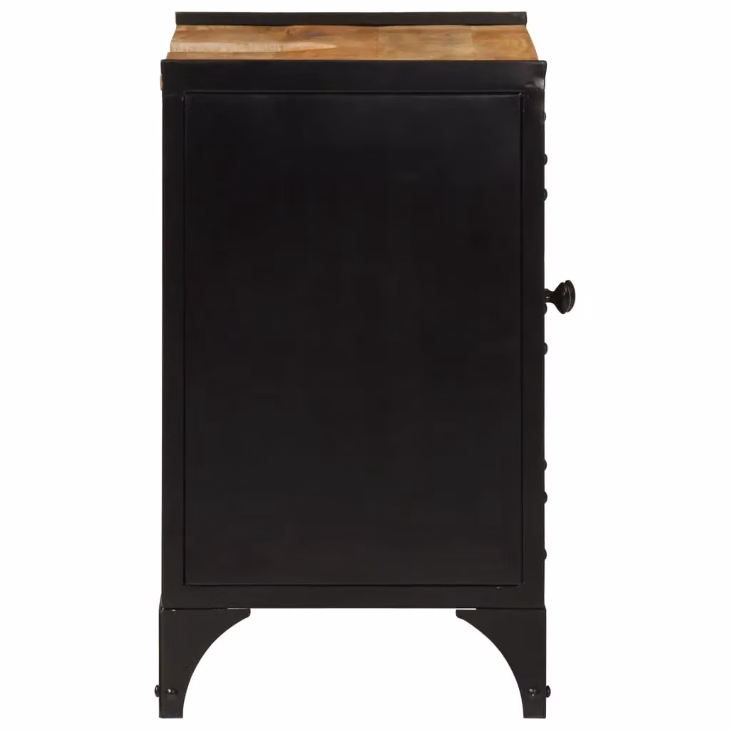 Berkfield Home Industrial Bathroom Sink Cabinet in Brown Mango Wood and Iron, W/D/H: 55 x 35 x 60 cm – 2