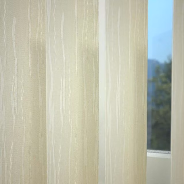 Terrys Made to Measure Blackout Vertical Blind in Beige Textile with Cord Operation