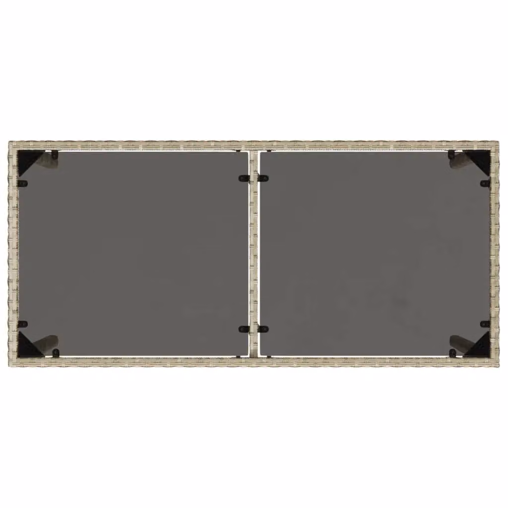 Berkfield Home Garden Table with Glass Top in Light Grey, W/D/H: 115 x 54 x 74 cm – 3