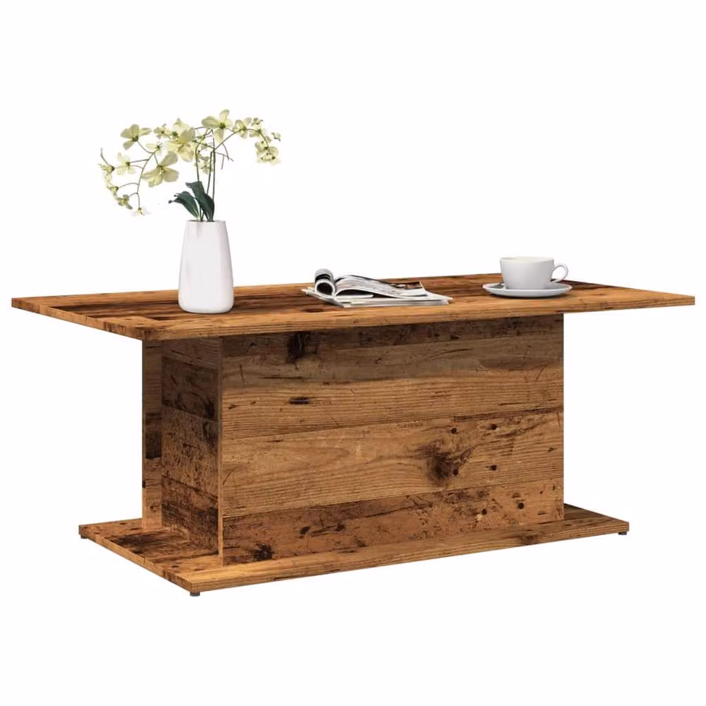 Berkfield Home Durable Rustic Coffee Table in Brown, W/D/H: 102 x 55.5 x 40 cm – 2