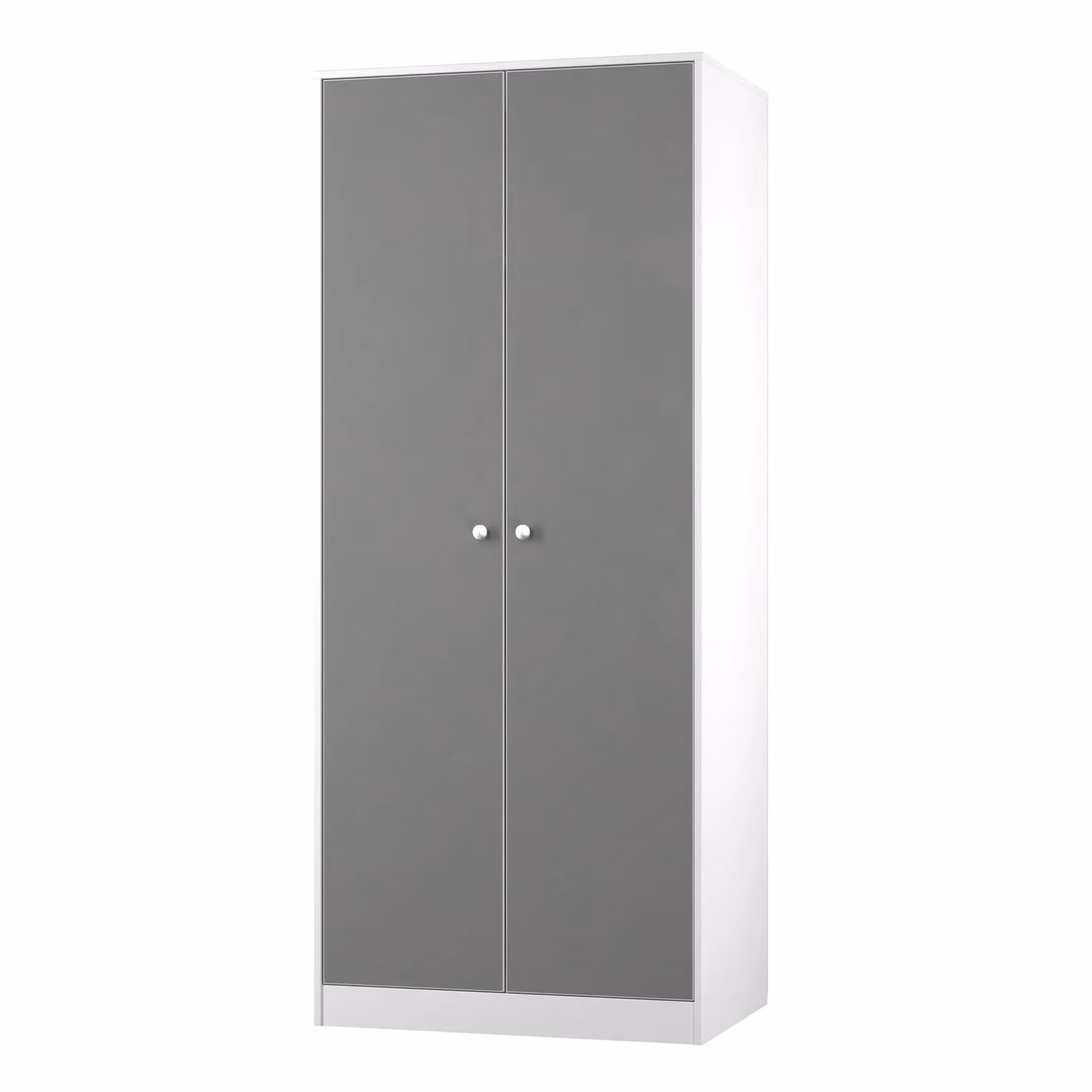 Stowe 2 Door Wardrobe in Mid Grey Matt Finish, Ready Assembled – 1